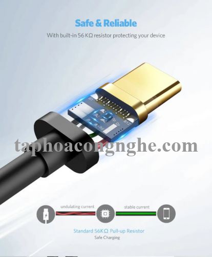 Ugreen 30162 3M màu đen Dây USB 2.0 sang Type-C truyền dữ liệu và sạc US141 30030162